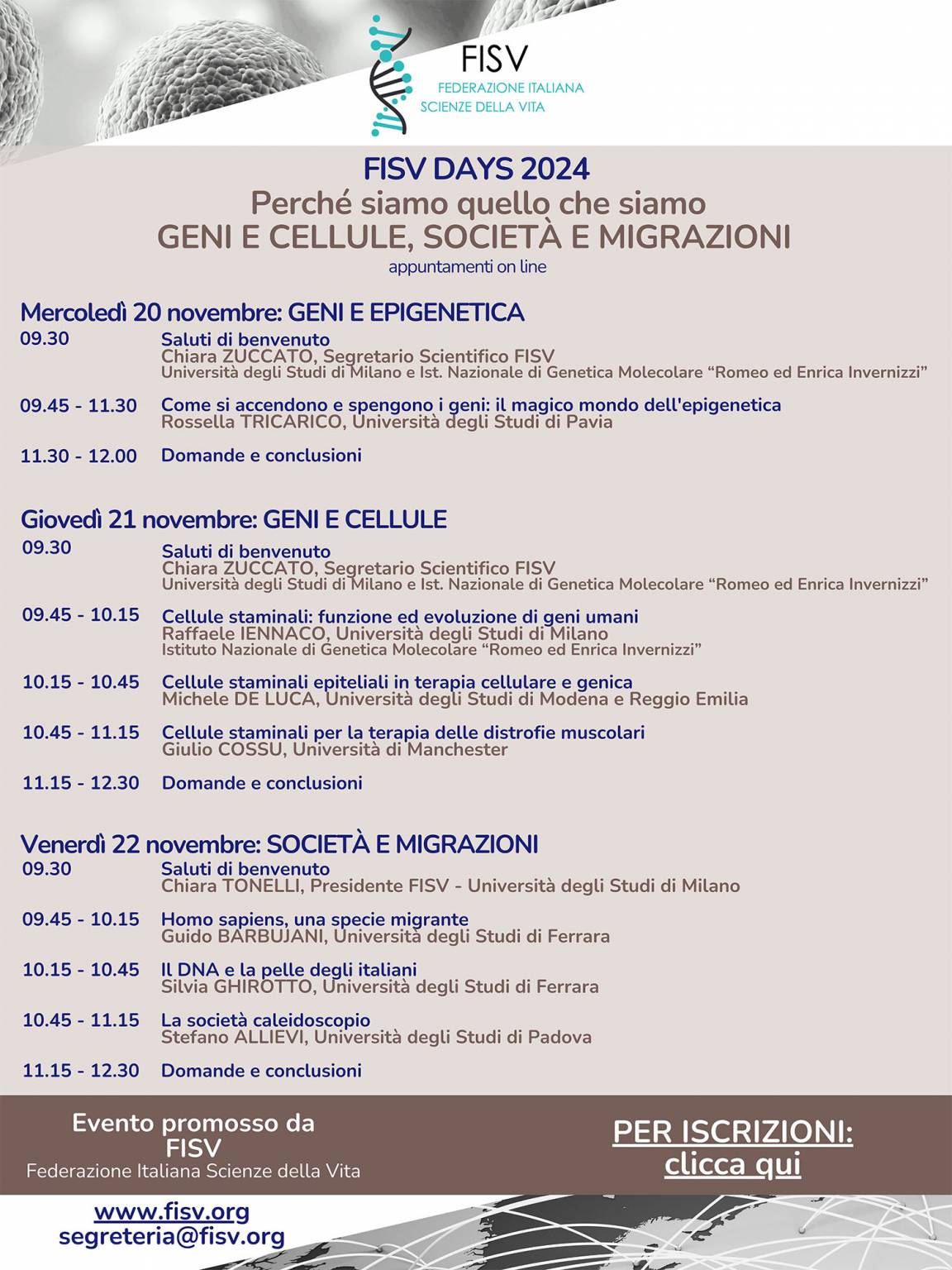 Fisv FISV Days 2024 - FISV - Federazione Italiana Scienze per la Vita